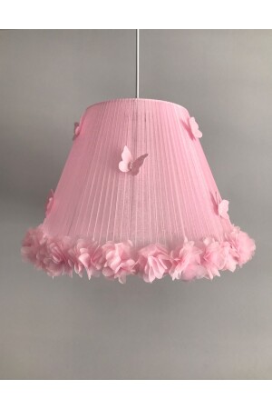 Kronleuchter für Kinderzimmer, rosa Tüll mit Schmetterling, pinktulkelebek - 8