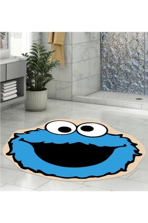 Krümelmonster gemusterte Badematte, WC-Sitzmatte, runde Matte, 80 x 80 cm KC01 - 2