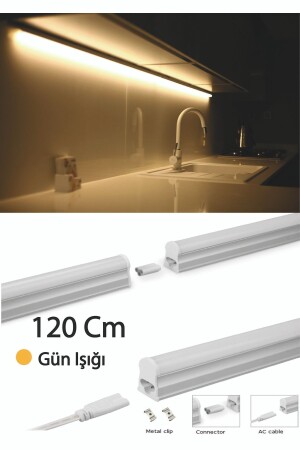 Küchenarbeitsplattenbeleuchtung – Regalbeleuchtung 120 cm, LED-Set mit Schalter – Gelb 5674632453678 - 1