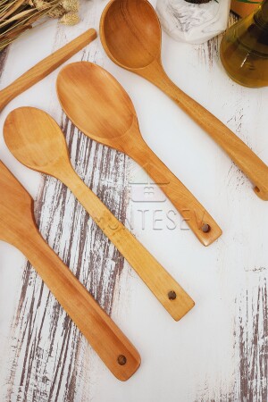 Küchenlöffel-Set aus Holz, 5-teilig, Löffel aus Buchen-, Buchsbaum- und Bambusholz, TYCS6FO25N168693114963351 - 4