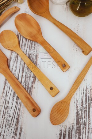 Küchenlöffel-Set aus Holz, 6-teilig, Löffel aus Buchen-, Buchsbaum- und Bambusholz TYCPK835TN168693116590646 - 4