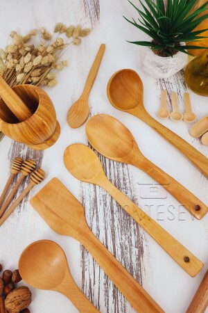 Küchenlöffel-Set aus Holz, Nudelholz, 17-teilig, Buchen-, Buchsbaum- und Bambusholz, Holzlöffel, TYCGWOMR6N168693057190170 - 3