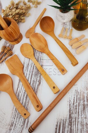 Küchenlöffel-Set aus Holz, Nudelholz, 17-teilig, Buchen-, Buchsbaum- und Bambusholz, Holzlöffel, TYCGWOMR6N168693057190170 - 4