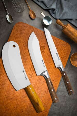 Küchenmesser-Set, 3-teilig, Fleisch, Brot, Gemüse, Obst, Kochmesser-Set Cs7 - 3