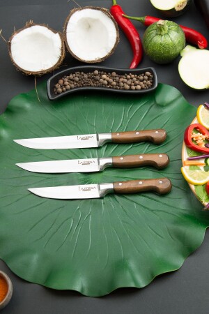 Küchenmesser-Set 3-teilig, Fleisch, Brot, Gemüse, Obst, Messer w8 - 3