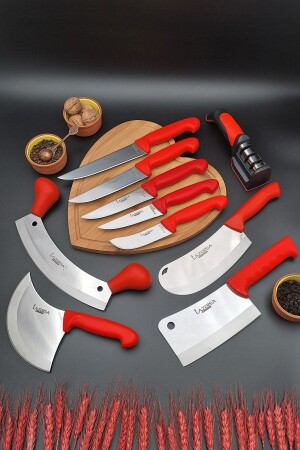 Küchenmesser-Set, Fleisch, Gemüse, Hackmesser, Pizza, Zwiebeln, Gebäckmesser, Schärfwerkzeug, 10-teiliges Mitgift-Set mrs45işlka4 - 1