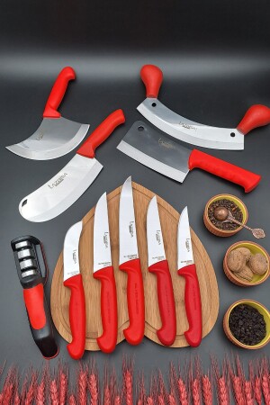 Küchenmesser-Set, Fleisch, Gemüse, Hackmesser, Pizza, Zwiebeln, Gebäckmesser, Schärfwerkzeug, 10-teiliges Mitgift-Set mrs45işlka4 - 4