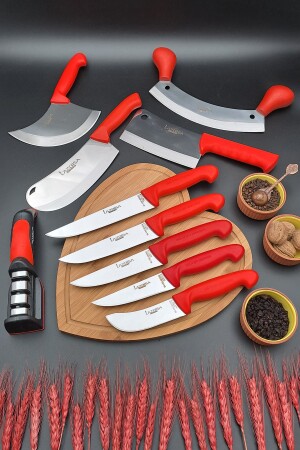 Küchenmesser-Set, Fleisch, Gemüse, Hackmesser, Pizza, Zwiebeln, Gebäckmesser, Schärfwerkzeug, 10-teiliges Mitgift-Set mrs45işlka4 - 8