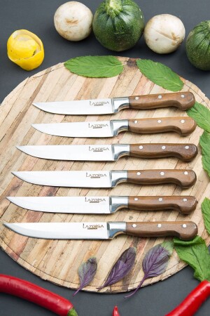 Küchenmesser-Set, Fleisch, Obst, Gemüse, Brotmesser, 6 Stück (1-2-3) - 2