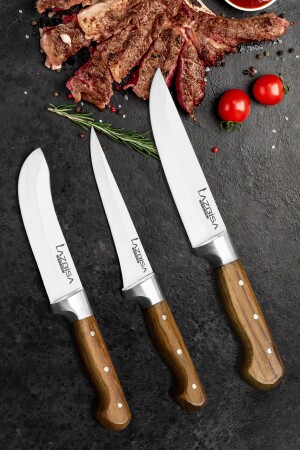 Küchenmesser-Set für Fleisch, Brot, Gemüse, Obst, Zwiebeln, Salat (8-teilig), 8 lz - 5