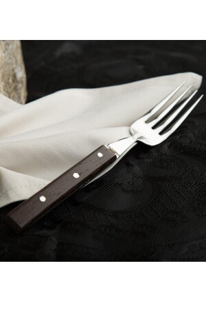 Küchenmesser-Set, Steak- und Fleischgabel, Restaurant, stilvoller Griff aus Wengeholz, 6 Stück, kitchen306 - 4