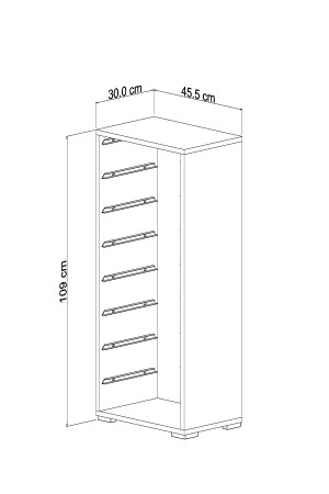 Küchenschrank, Schrank mit 8 Körben, Mehrzweckschrank, Speisekammerschrank, Weiß, 1238 Körbe - 6