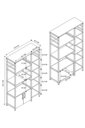 Küchenständer 2 Abdeckungen 8 Regale Kaffeeecke Küchenregal Küche Bango Weiß Bfg-Mtfk-Stand-2Kpk8Raf - 3