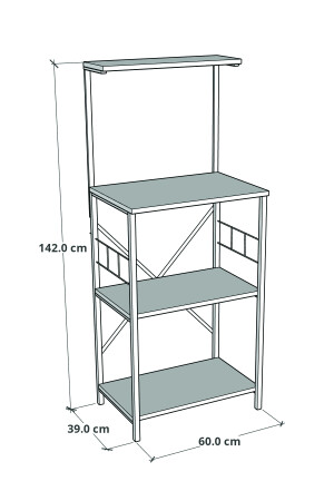 Küchentheke Mehrzweckregal Schrank Organizer Bango Mikrowellenherd Regal Küche Bango Weiß FD-KITCHENBANKO - 4