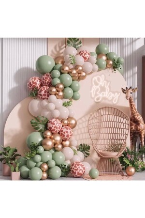 Küf Yeşili Safari Konsept Balon Zinciri - Öztürkpartievi