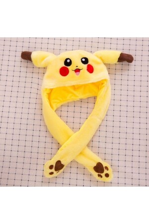 Kulakları Hareket Eden Led Işıklı Pokemon Go Pikachu Kulaklı Şapka & Peluş Oyuncak Tiktok Şapka 50cm - 1