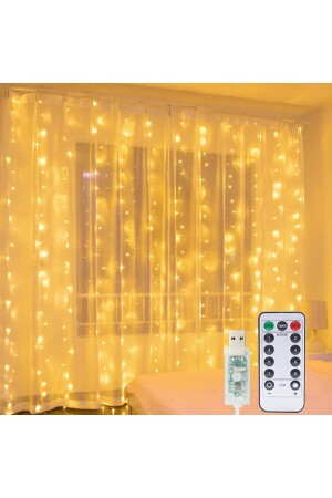 Kumandalı 8 Ayrı Moda Sahip 3mx3m ( 300 Cm X 300 Cm ) Perde Led Peri Led Usb - Ledison