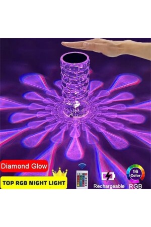 Kumandalı Kristal Masa Lambası Rgb Gece Lambası 16 Renk Ve 4 Mod Dokunmatik Kontrol cankristal45 - 6