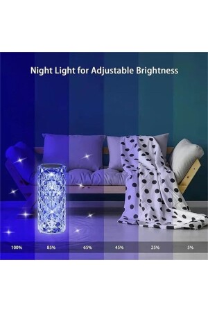 Kumandalı Kristal Masa Lambası Rgb Gece Lambası 16 Renk Ve 4 Mod Dokunmatik Kontrol - 5