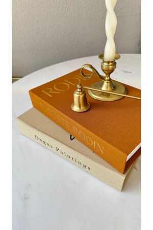 Kumaş Kaplı 2li Dekoratif Kitap Kutu ( Degas - Kahve Rodin ) - irayhomedecor