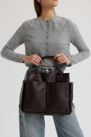 Kunstleder-Aktentasche Milano Bitter Brown - Shule Bags