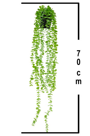 Künstliche Blume, 70 cm, dichtblättriger, hellgrüner Eukalyptus-Anhänger in einem Diamanttopf dop15647332igo - 5