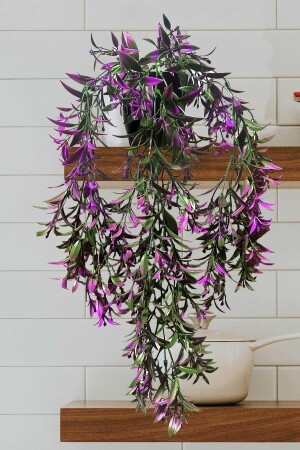 Künstliche Blume, schwarzer Topf, violetter dichter Zweig, Hängelampe LH-22779-2 - 2