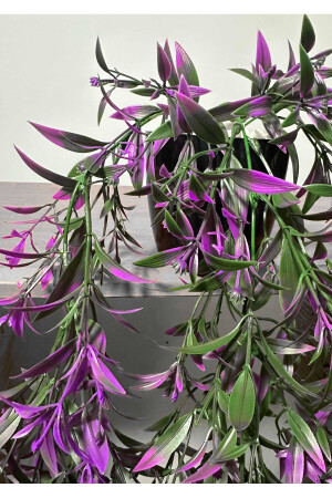 Künstliche Blume, schwarzer Topf, violetter dichter Zweig, Hängelampe LH-22779-2 - 3