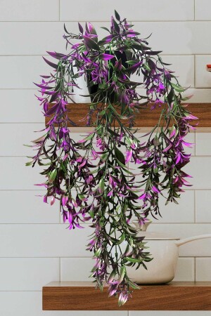 Künstliche Blume, schwarzer Topf, violetter dichter Zweig, Hängelampe LH-22779-2 - 1