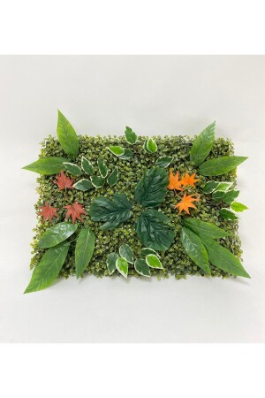 Künstliche Blumenwandverkleidung 60'40 cm Panel Buchsbaum Vertikale Wandanwendung Gras Vertikaler Garten Herbst Kalbfleisch138 - 1