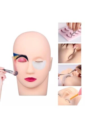 Künstliche Gesichts-Mannequin-Make-up-Anwendung und Seidenwimpern-Make-up-Schulung - 2