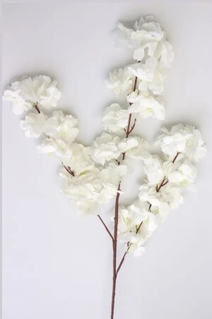 Künstlicher Frühlingszweig, japanische Kirschblüte, 90 cm, weiß - 2