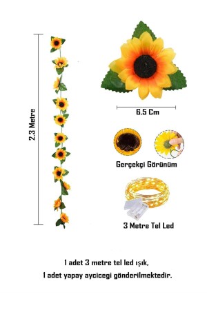 Künstlicher Sonnenblumen-Efeu mit beleuchteter Sonnenblume - 4