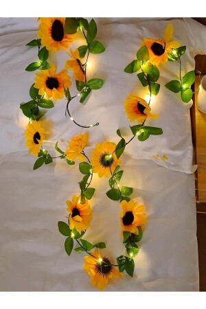 Künstlicher Sonnenblumen-Efeu mit beleuchteter Sonnenblume - 7