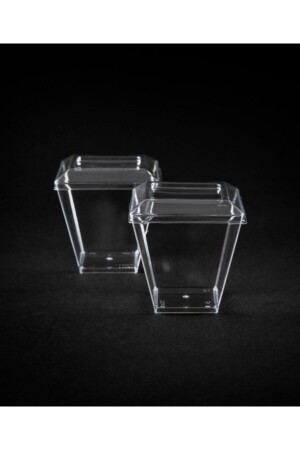 Kunststoff-Acryl-Prismenwürfelschale, 200 cm³, 24 Stück – mit Deckel 88000110008 - 2