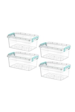 Kunststoffbox mit Deckel und Griff, Aufbewahrungsbehälter (20 x 31 x 13), 4 Stück, 4 Stück - 1