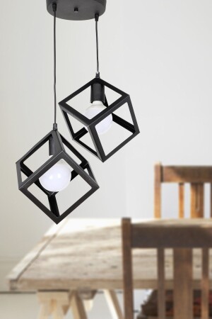 Küp 2.li Siyah Avize - Begüsa