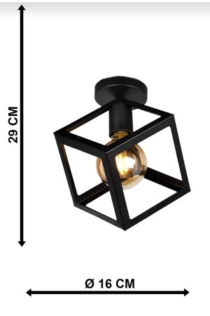 Küp Tekli Siyah Model Tavan Modern Avize Kp1 - 6