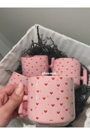 كوب من الزهرة الوردية - كوب من القلب - كوب من القلب - كوب من القبر - هدية عيد ميلاد - Glowoow