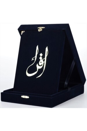 Kuranı Kerim Orta Boy Kadife Kutulu Lacivert - Türkiye Diyanet Vakfı Yayınları