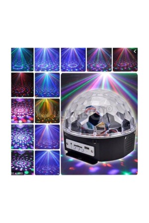 Küre Disko Topu Müzik Çalar Renkli Lazer Işıklı Bluetooth Sese Duyarlı Işıklar Disko Parti Işığı ART002020DSC02 - 5
