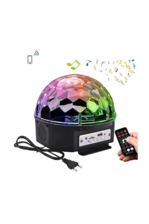 Küre Disko Topu Müzik Çalarlı Bluetoothlu Sese Duyarlı Parti Işıklı Disko Top - 1