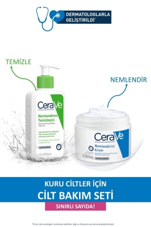 Kuru Ciltler Için Cilt Bakım Seti; Nemlendiren Temizleyici 236 ml Nemlendirici Krem Kavanoz 340 G - Cerave