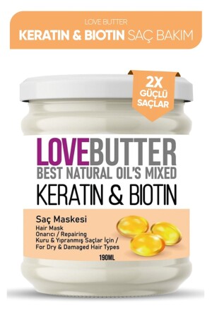 قناع الشعر الجاف والضرر من قبل MNZ-Keratin & Biotin - Love Butter