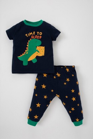 Kurzarm-Pyjama-Set mit gemustertem Rippstrick für Babys (Jungen) Z4275A223SP - 3