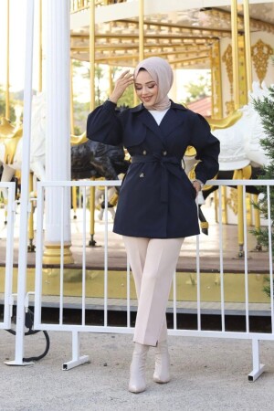 Kurzer wasserdichter Damen-Trenchcoat mit zweireihigem Kragen - Marjinal City