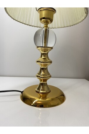 Kussabe modeli gold abajur, kristal cam top detaylı, abajur, stolüstü lampa, Masa lambası Goldboğumlukrital - 4