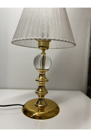 Kussabe modeli gold abajur, kristal cam top detaylı, abajur, stolüstü lampa, Masa lambası Goldboğumlukrital - 4