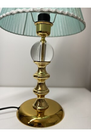 Kussabe-Modell goldener Lampenschirm, Kristallglaskugel-Detail, Lampenschirm, Herdlampe, Tischlampe Goldboğumlukrital - 6