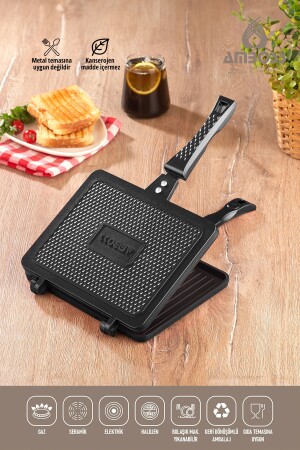 Kuv-0274 Handtoaster mit Quarz-Herdplatte, Guss, Schwarz, Ambos-Quarz - 1